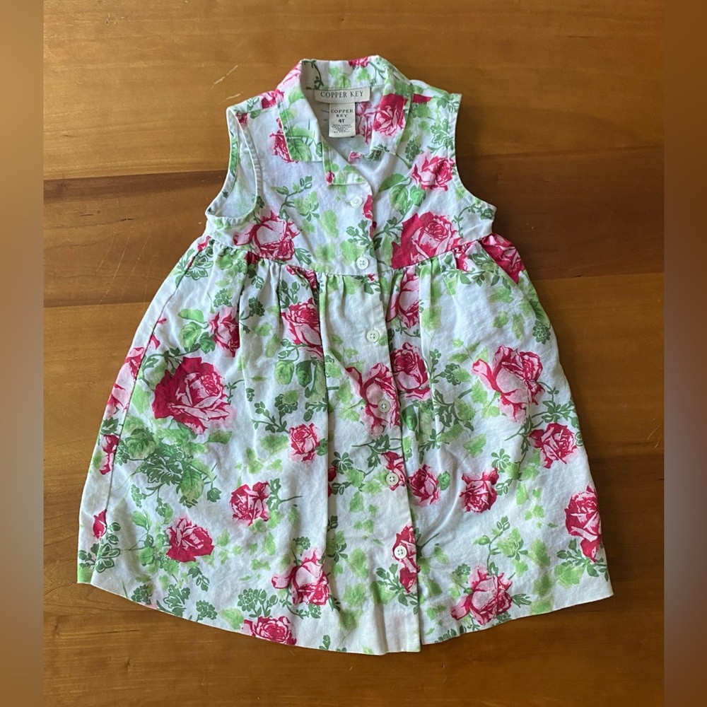 Copper Key girl’s 4T sleeveless floral button-up dress